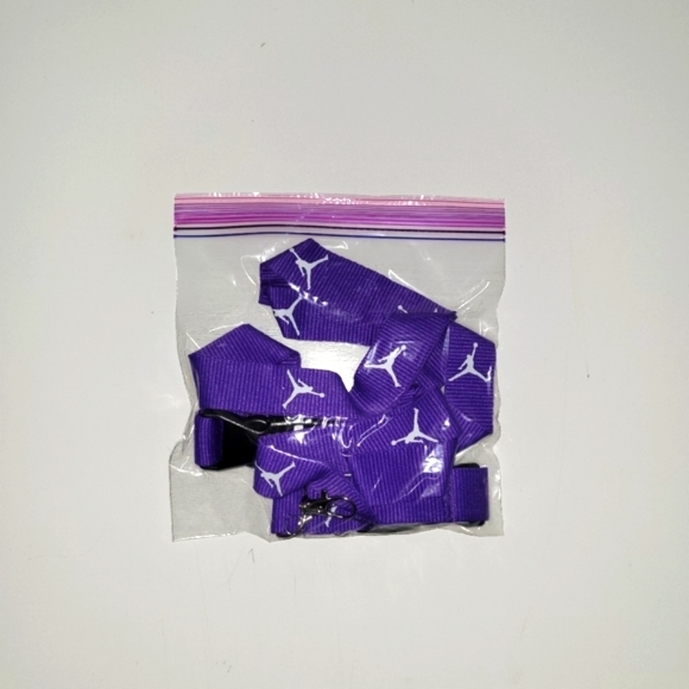 G4. Jordan Combo F One Size Lanyards with Clip (2 Purple) - Picture 2 of 12